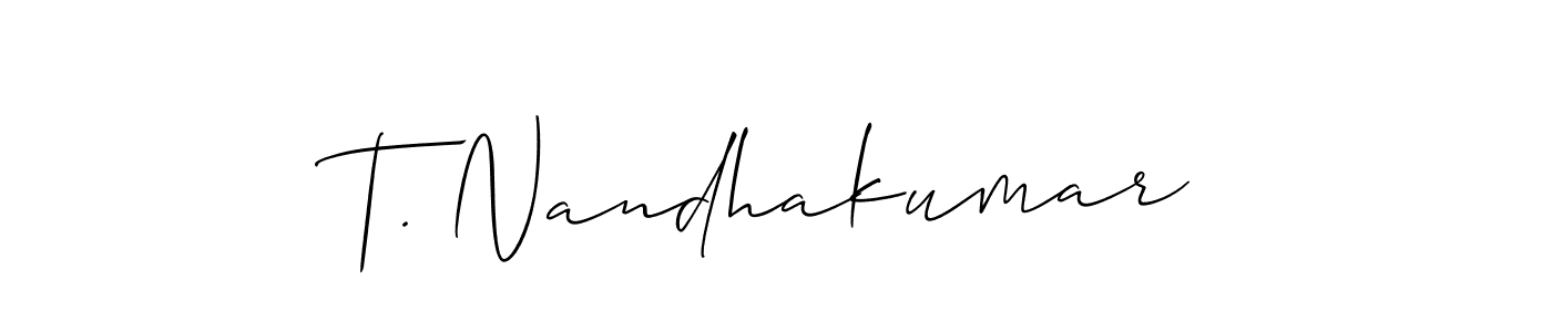 Make a beautiful signature design for name T. Nandhakumar. With this signature (Allison_Script) style, you can create a handwritten signature for free. T. Nandhakumar signature style 2 images and pictures png