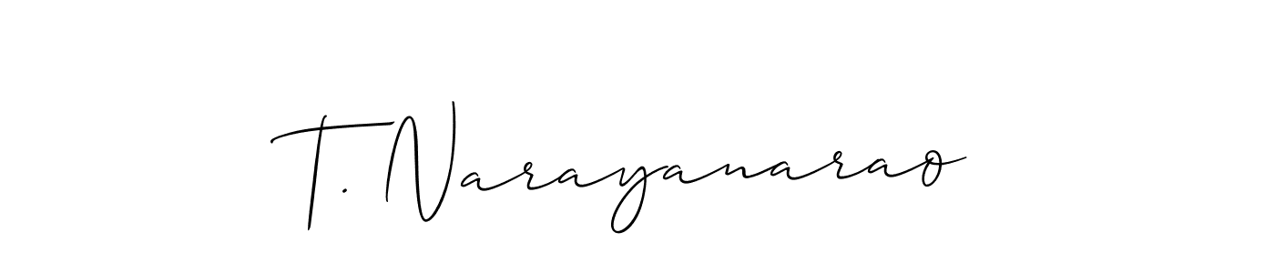 Also we have T. Narayanarao name is the best signature style. Create professional handwritten signature collection using Allison_Script autograph style. T. Narayanarao signature style 2 images and pictures png