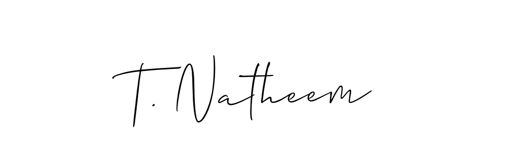 Once you've used our free online signature maker to create your best signature Allison_Script style, it's time to enjoy all of the benefits that T. Natheem name signing documents. T. Natheem signature style 2 images and pictures png