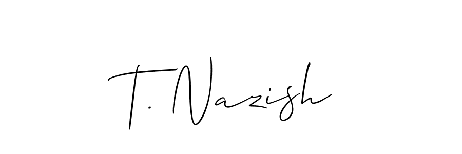 You can use this online signature creator to create a handwritten signature for the name T. Nazish. This is the best online autograph maker. T. Nazish signature style 2 images and pictures png