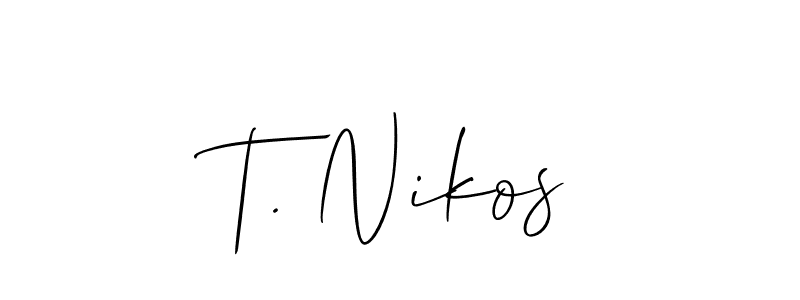 T. Nikos stylish signature style. Best Handwritten Sign (Allison_Script) for my name. Handwritten Signature Collection Ideas for my name T. Nikos. T. Nikos signature style 2 images and pictures png