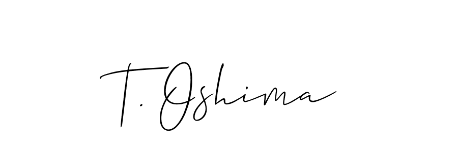 How to make T. Oshima name signature. Use Allison_Script style for creating short signs online. This is the latest handwritten sign. T. Oshima signature style 2 images and pictures png