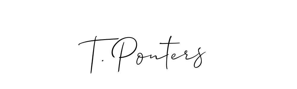 Create a beautiful signature design for name T. Ponters. With this signature (Allison_Script) fonts, you can make a handwritten signature for free. T. Ponters signature style 2 images and pictures png