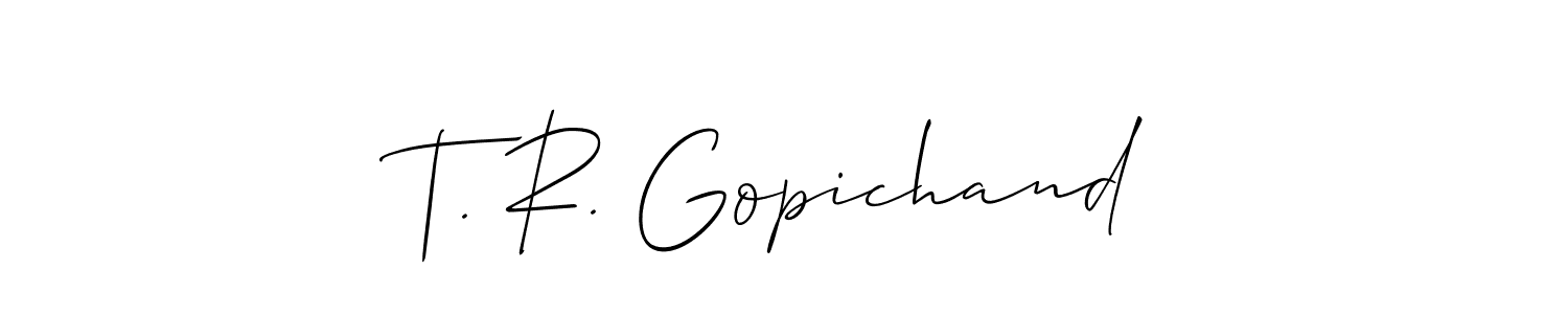 Design your own signature with our free online signature maker. With this signature software, you can create a handwritten (Allison_Script) signature for name T. R. Gopichand. T. R. Gopichand signature style 2 images and pictures png