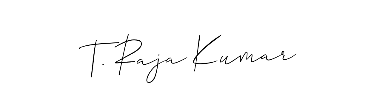 You should practise on your own different ways (Allison_Script) to write your name (T. Raja Kumar) in signature. don't let someone else do it for you. T. Raja Kumar signature style 2 images and pictures png