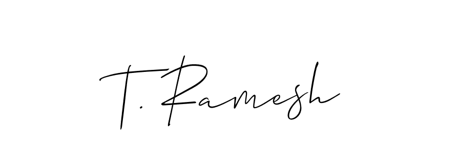 Also You can easily find your signature by using the search form. We will create T. Ramesh name handwritten signature images for you free of cost using Allison_Script sign style. T. Ramesh signature style 2 images and pictures png