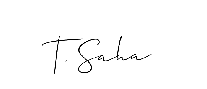 T. Saha stylish signature style. Best Handwritten Sign (Allison_Script) for my name. Handwritten Signature Collection Ideas for my name T. Saha. T. Saha signature style 2 images and pictures png