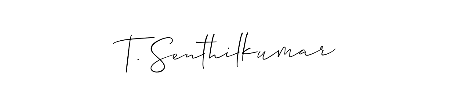 You should practise on your own different ways (Allison_Script) to write your name (T. Senthilkumar) in signature. don't let someone else do it for you. T. Senthilkumar signature style 2 images and pictures png