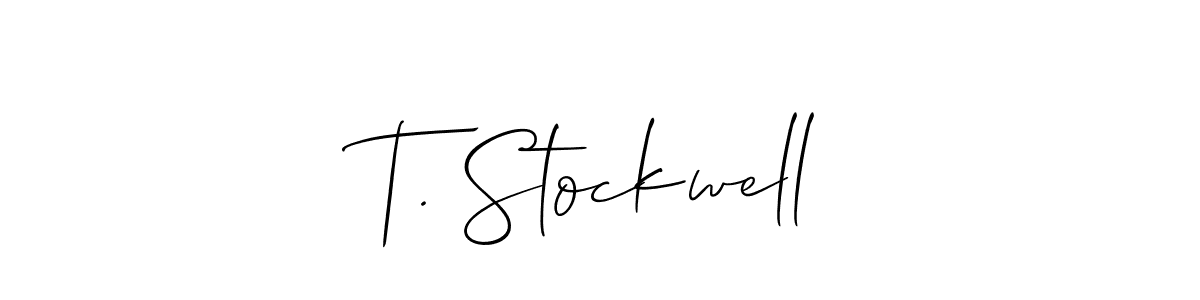 Make a beautiful signature design for name T. Stockwell. With this signature (Allison_Script) style, you can create a handwritten signature for free. T. Stockwell signature style 2 images and pictures png