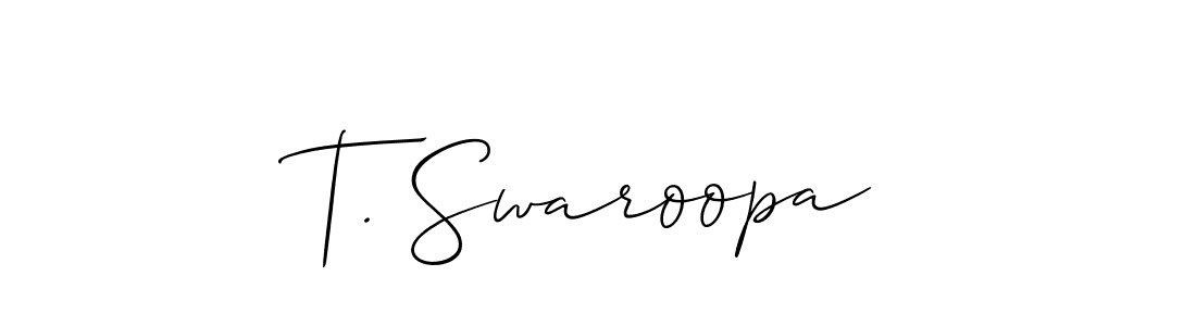 You can use this online signature creator to create a handwritten signature for the name T. Swaroopa. This is the best online autograph maker. T. Swaroopa signature style 2 images and pictures png