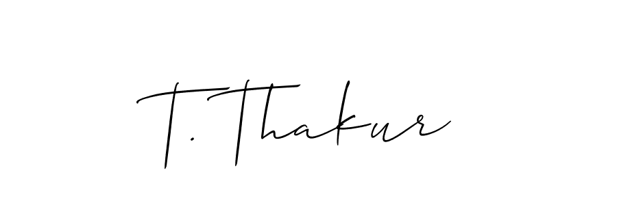 It looks lik you need a new signature style for name T. Thakur. Design unique handwritten (Allison_Script) signature with our free signature maker in just a few clicks. T. Thakur signature style 2 images and pictures png