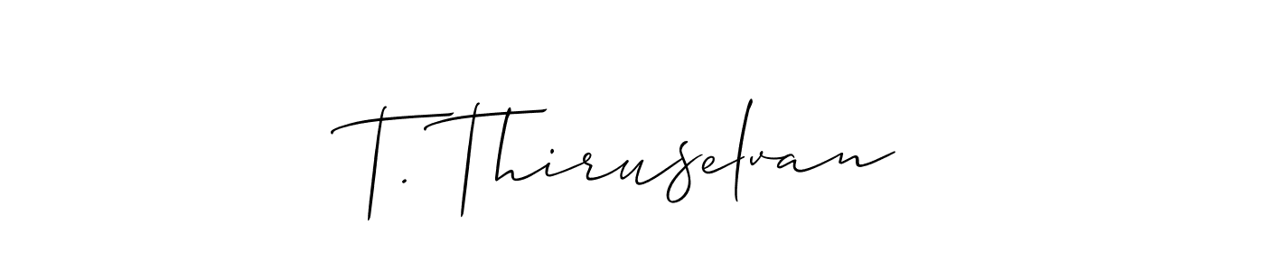 Create a beautiful signature design for name T. Thiruselvan. With this signature (Allison_Script) fonts, you can make a handwritten signature for free. T. Thiruselvan signature style 2 images and pictures png