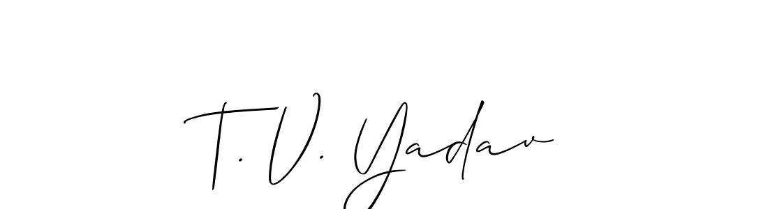Best and Professional Signature Style for T. V. Yadav. Allison_Script Best Signature Style Collection. T. V. Yadav signature style 2 images and pictures png