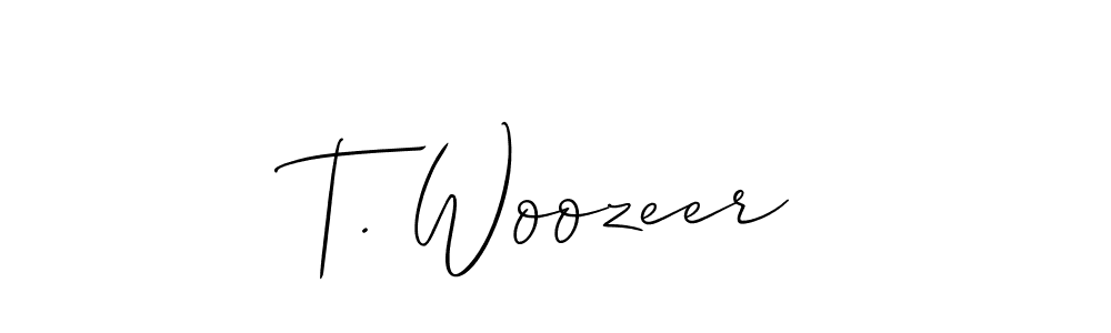 How to Draw T. Woozeer signature style? Allison_Script is a latest design signature styles for name T. Woozeer. T. Woozeer signature style 2 images and pictures png