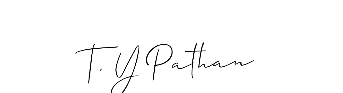 How to Draw T. Y Pathan signature style? Allison_Script is a latest design signature styles for name T. Y Pathan. T. Y Pathan signature style 2 images and pictures png