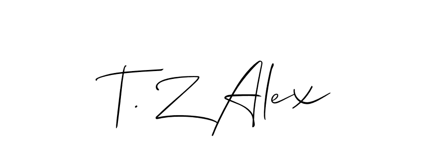 This is the best signature style for the T. Z Alex name. Also you like these signature font (Allison_Script). Mix name signature. T. Z Alex signature style 2 images and pictures png