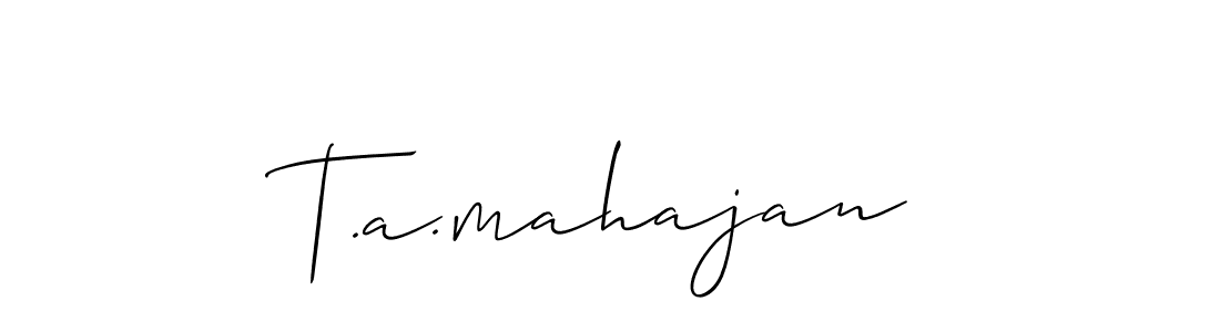 How to Draw T.a.mahajan signature style? Allison_Script is a latest design signature styles for name T.a.mahajan. T.a.mahajan signature style 2 images and pictures png