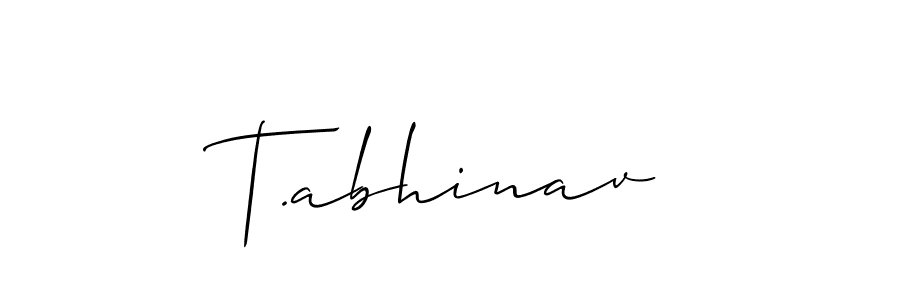 Design your own signature with our free online signature maker. With this signature software, you can create a handwritten (Allison_Script) signature for name T.abhinav. T.abhinav signature style 2 images and pictures png