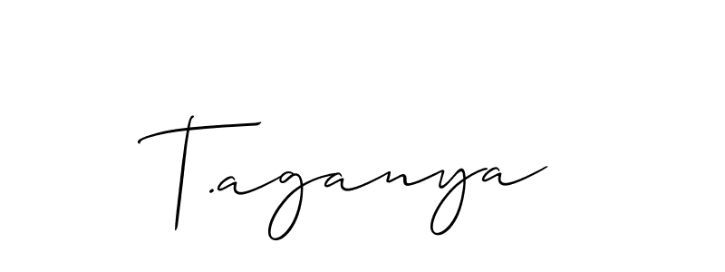 Make a beautiful signature design for name T.aganya. With this signature (Allison_Script) style, you can create a handwritten signature for free. T.aganya signature style 2 images and pictures png
