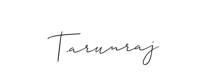 The best way (Allison_Script) to make a short signature is to pick only two or three words in your name. The name T.arunraj include a total of six letters. For converting this name. T.arunraj signature style 2 images and pictures png