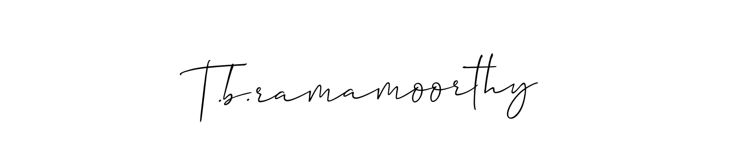 if you are searching for the best signature style for your name T.b.ramamoorthy. so please give up your signature search. here we have designed multiple signature styles  using Allison_Script. T.b.ramamoorthy signature style 2 images and pictures png