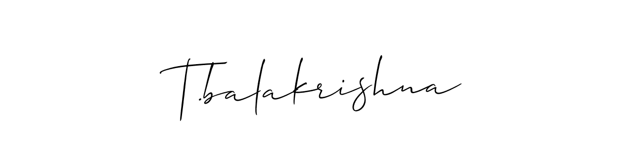 How to make T.balakrishna signature? Allison_Script is a professional autograph style. Create handwritten signature for T.balakrishna name. T.balakrishna signature style 2 images and pictures png