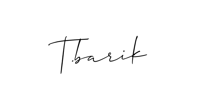 You can use this online signature creator to create a handwritten signature for the name T.barik. This is the best online autograph maker. T.barik signature style 2 images and pictures png