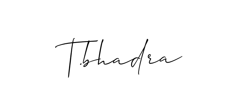 Use a signature maker to create a handwritten signature online. With this signature software, you can design (Allison_Script) your own signature for name T.bhadra. T.bhadra signature style 2 images and pictures png