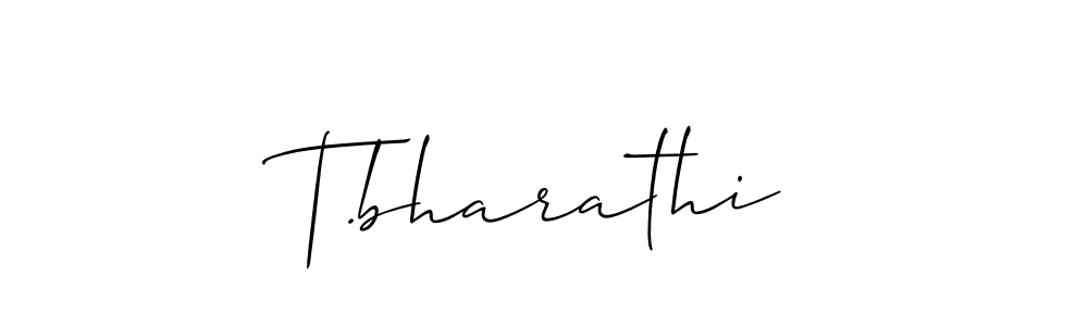 Create a beautiful signature design for name T.bharathi. With this signature (Allison_Script) fonts, you can make a handwritten signature for free. T.bharathi signature style 2 images and pictures png