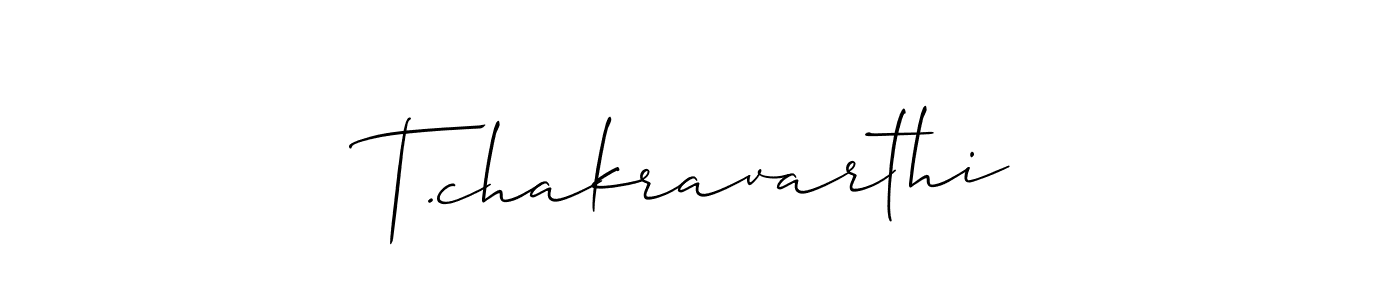 Make a beautiful signature design for name T.chakravarthi. With this signature (Allison_Script) style, you can create a handwritten signature for free. T.chakravarthi signature style 2 images and pictures png