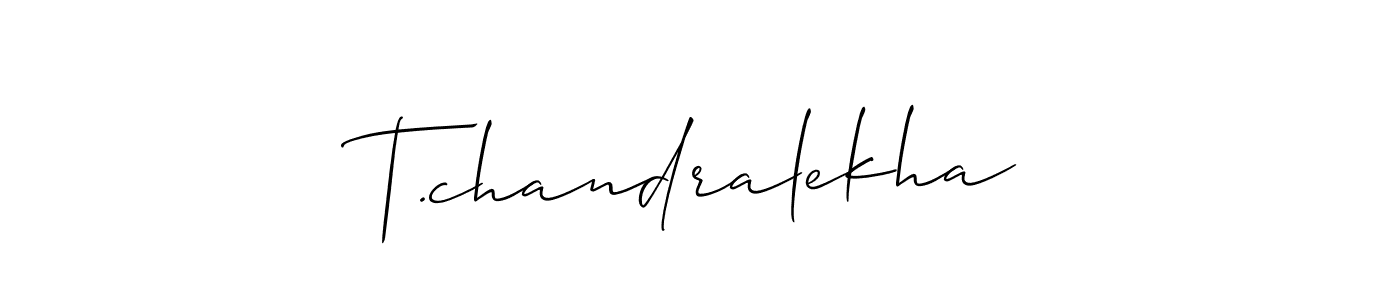 Make a beautiful signature design for name T.chandralekha. With this signature (Allison_Script) style, you can create a handwritten signature for free. T.chandralekha signature style 2 images and pictures png