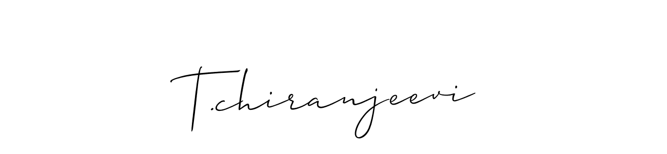 Make a beautiful signature design for name T.chiranjeevi. With this signature (Allison_Script) style, you can create a handwritten signature for free. T.chiranjeevi signature style 2 images and pictures png