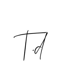 You can use this online signature creator to create a handwritten signature for the name T.d. This is the best online autograph maker. T.d signature style 2 images and pictures png