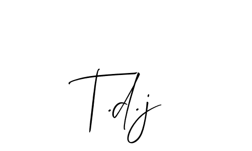 Also You can easily find your signature by using the search form. We will create T.d.j name handwritten signature images for you free of cost using Allison_Script sign style. T.d.j signature style 2 images and pictures png