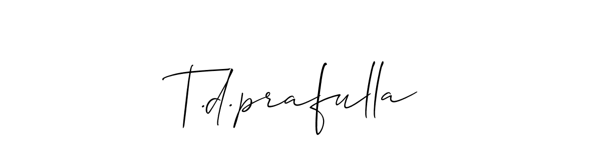 You can use this online signature creator to create a handwritten signature for the name T.d.prafulla. This is the best online autograph maker. T.d.prafulla signature style 2 images and pictures png
