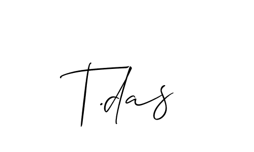 How to make T.das name signature. Use Allison_Script style for creating short signs online. This is the latest handwritten sign. T.das signature style 2 images and pictures png