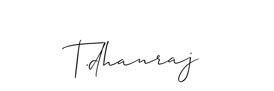 It looks lik you need a new signature style for name T.dhanraj. Design unique handwritten (Allison_Script) signature with our free signature maker in just a few clicks. T.dhanraj signature style 2 images and pictures png