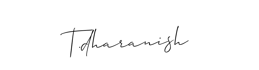 It looks lik you need a new signature style for name T.dharanish. Design unique handwritten (Allison_Script) signature with our free signature maker in just a few clicks. T.dharanish signature style 2 images and pictures png