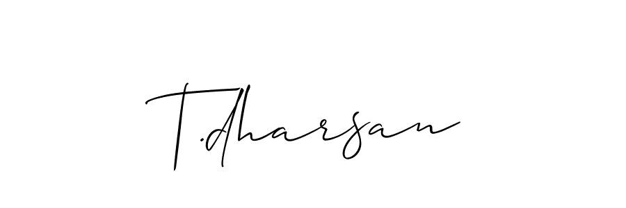 How to make T.dharsan name signature. Use Allison_Script style for creating short signs online. This is the latest handwritten sign. T.dharsan signature style 2 images and pictures png