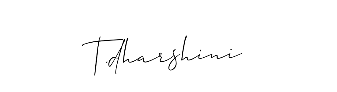 How to make T.dharshini name signature. Use Allison_Script style for creating short signs online. This is the latest handwritten sign. T.dharshini signature style 2 images and pictures png