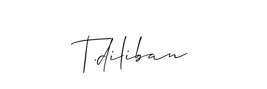 How to Draw T.diliban signature style? Allison_Script is a latest design signature styles for name T.diliban. T.diliban signature style 2 images and pictures png