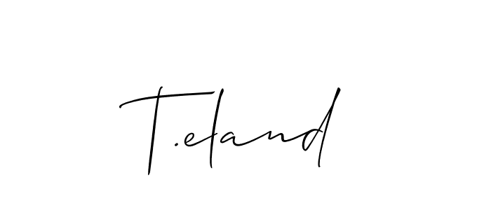 Best and Professional Signature Style for T.eland. Allison_Script Best Signature Style Collection. T.eland signature style 2 images and pictures png