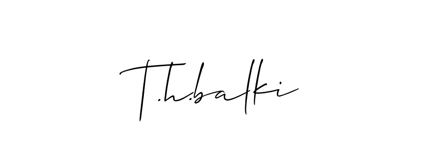 Similarly Allison_Script is the best handwritten signature design. Signature creator online .You can use it as an online autograph creator for name T.h.balki. T.h.balki signature style 2 images and pictures png