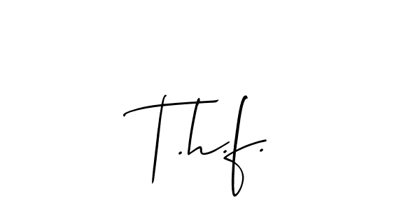 Design your own signature with our free online signature maker. With this signature software, you can create a handwritten (Allison_Script) signature for name T.h.f.. T.h.f. signature style 2 images and pictures png