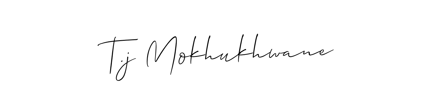 How to Draw T.j Mokhukhwane signature style? Allison_Script is a latest design signature styles for name T.j Mokhukhwane. T.j Mokhukhwane signature style 2 images and pictures png