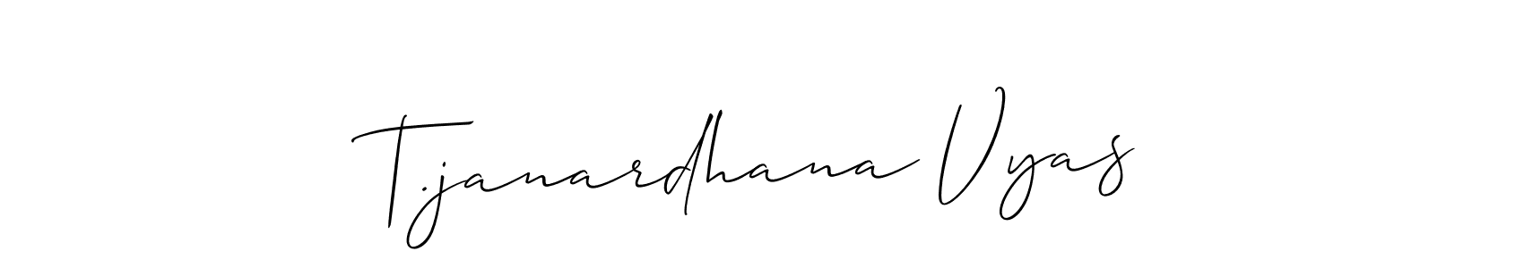 Also You can easily find your signature by using the search form. We will create T.janardhana Vyas name handwritten signature images for you free of cost using Allison_Script sign style. T.janardhana Vyas signature style 2 images and pictures png