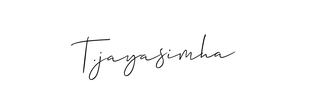 The best way (Allison_Script) to make a short signature is to pick only two or three words in your name. The name T.jayasimha include a total of six letters. For converting this name. T.jayasimha signature style 2 images and pictures png