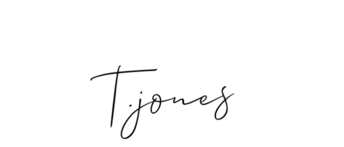 How to Draw T.jones signature style? Allison_Script is a latest design signature styles for name T.jones. T.jones signature style 2 images and pictures png