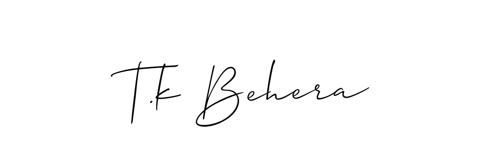 Best and Professional Signature Style for T.k Behera. Allison_Script Best Signature Style Collection. T.k Behera signature style 2 images and pictures png