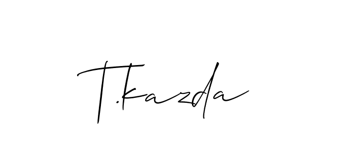 Once you've used our free online signature maker to create your best signature Allison_Script style, it's time to enjoy all of the benefits that T.kazda name signing documents. T.kazda signature style 2 images and pictures png
